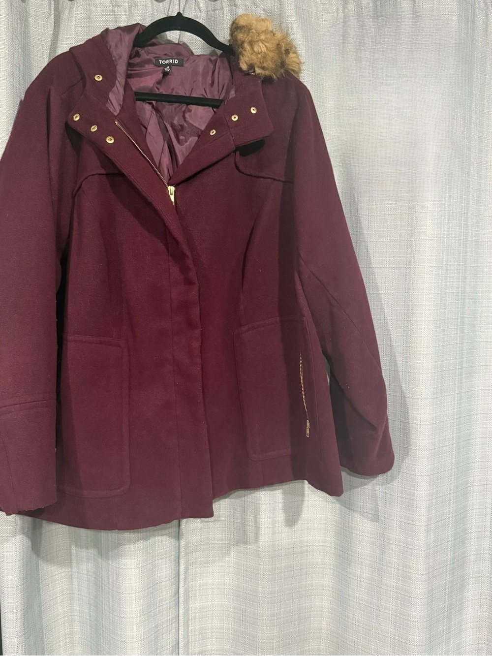 torrid Wine with Faux Fur Trim